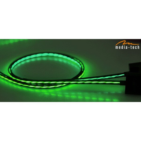 Usb A Σε Micro B 0.8m Led Media Tech Mt5105b Blue Flowing Led
