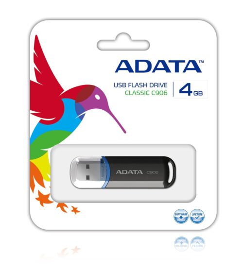 Usb Stick A-data 4Gb Black C906