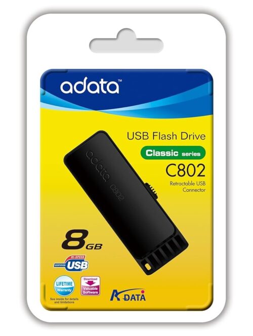 Usb Stick Adata 8Gb Μαύρο C802