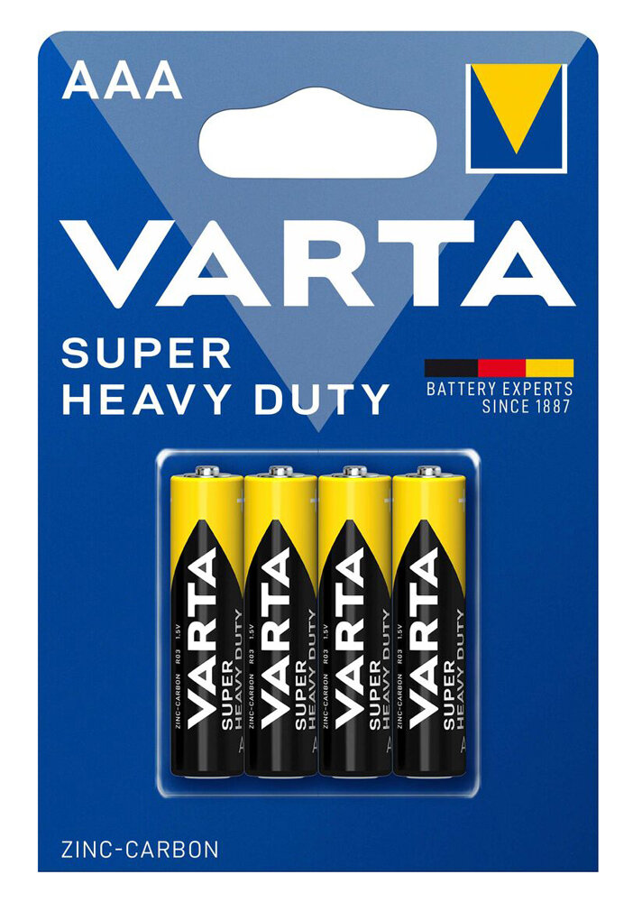 Varta Μπαταρίες Zinc Carbon Super Heavy Duty AAA/R03 1.5V 4τμχ