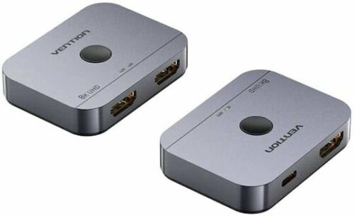 Vention 2-Port Bi-Directional 8K HDMI Switcher - Gray Aluminum