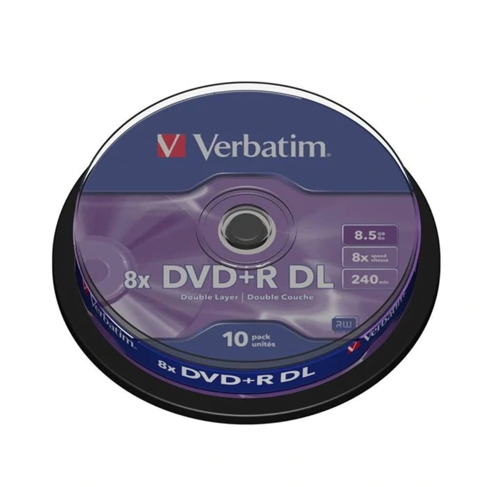 Verbatim Dvd+R D. Layer 8X 8.5Gb 10 Tub Spindle