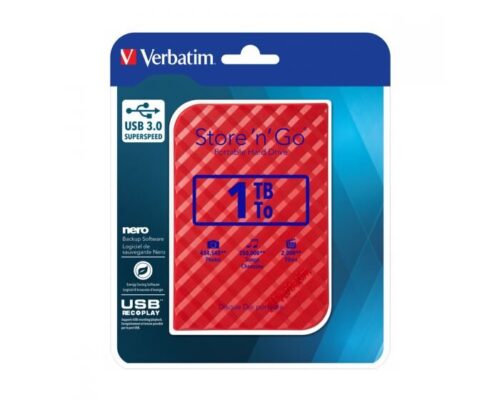 Verbatim HDD 2.5" Ext. 3.0 Red 1TB Blister