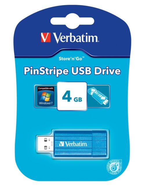 Verbatim Usb 4Gb Pinstripe Blue