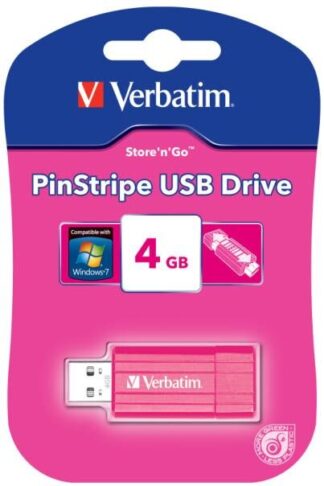 Verbatim USB 4GB PinStripe Hot Pink
