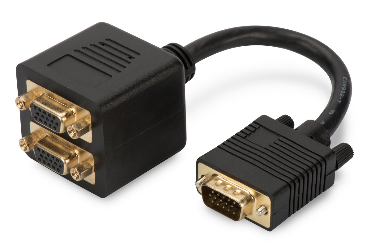 Vga Monitor Y-Spliter Cable Hd15-2xhd15 M/F 0.2m Oem