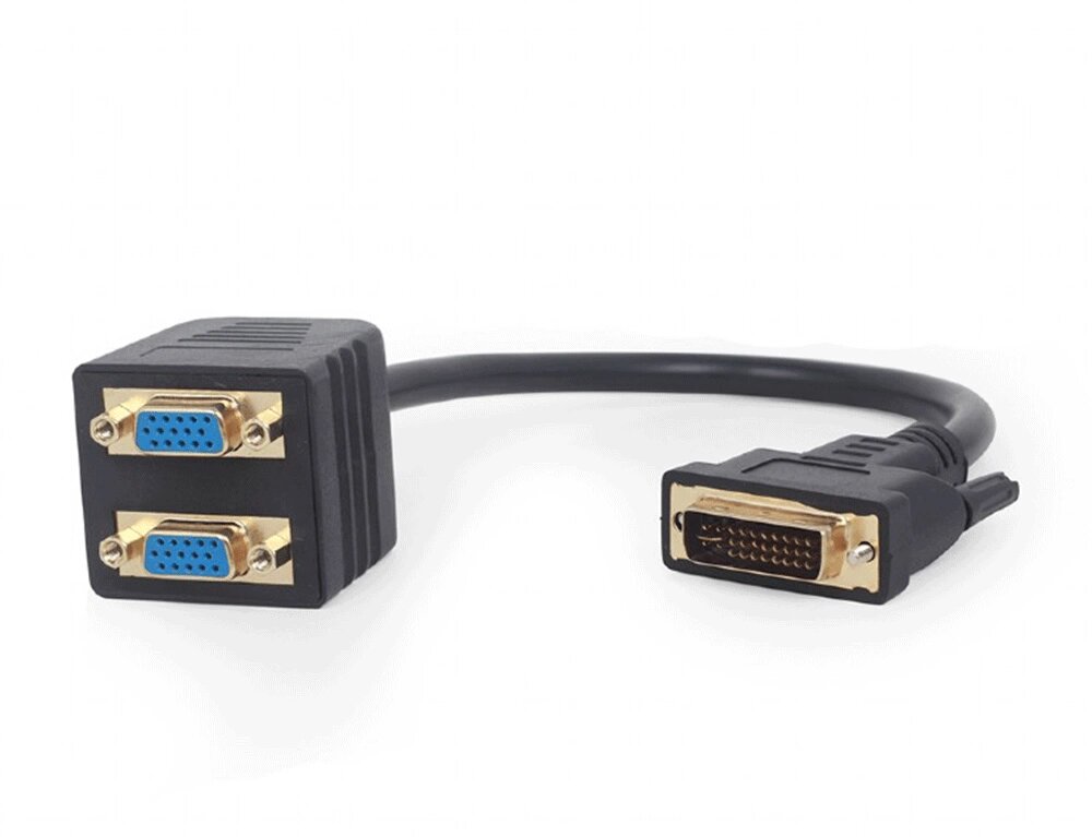 Video Splitter Dvi-i Male To 2x Vga Fml Black 3