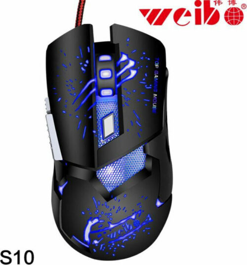 Weibo Gaming Ενσύρματο Ποντίκι RGB Μαύρο / S10
