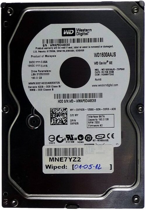 Western Digital 160GB PATA100 7200RPM 8MB