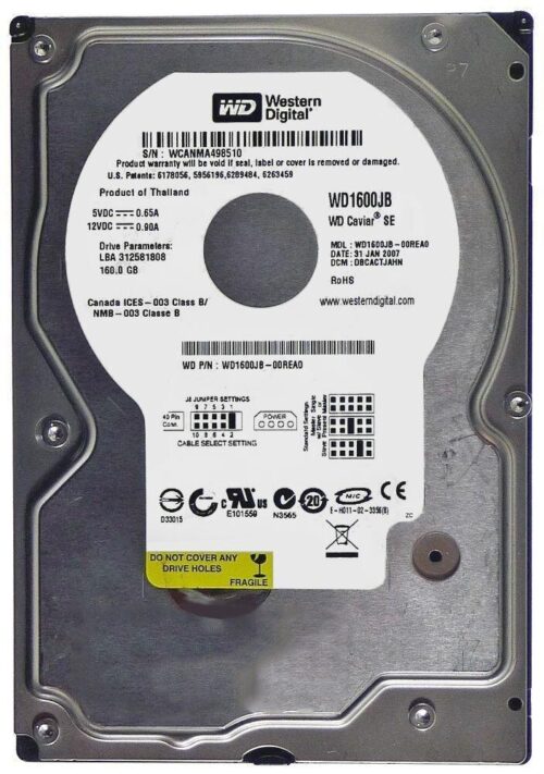 Western Digital Hdd Caviar Se 160gb 8.5ms 3.5 7200 U100 8m