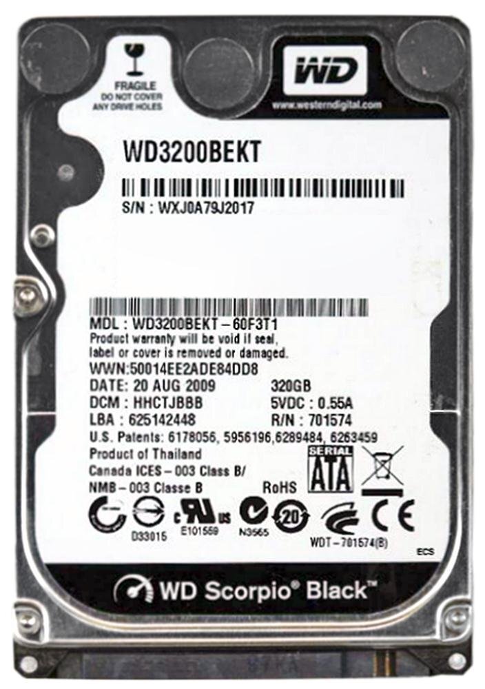 Western Digital Hdd Scorpio Black 320gb/2,5''/7200rpm/SataII