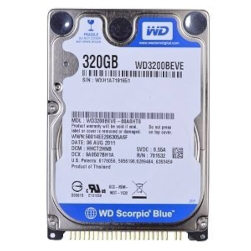 Western Digital Hdd Scorpio Blue 320gb 2,5 5400rpm Ata 8mb