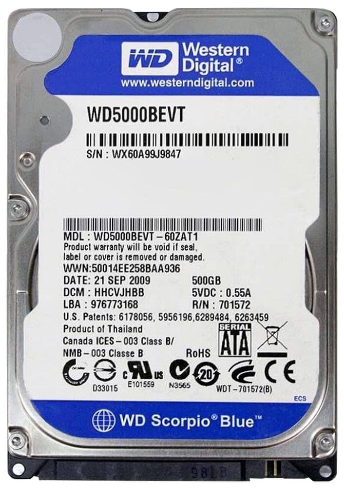 Western Digital Hdd Scorpio Blue 500gb/2,5''/5400rpm/Sataii/B