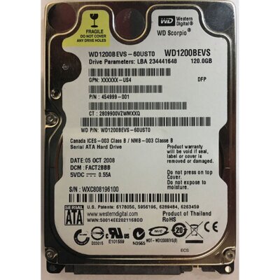Western Digital SCORPIO BLUE 120GB/2.5''/5400RPM/SATA/8MB CACH