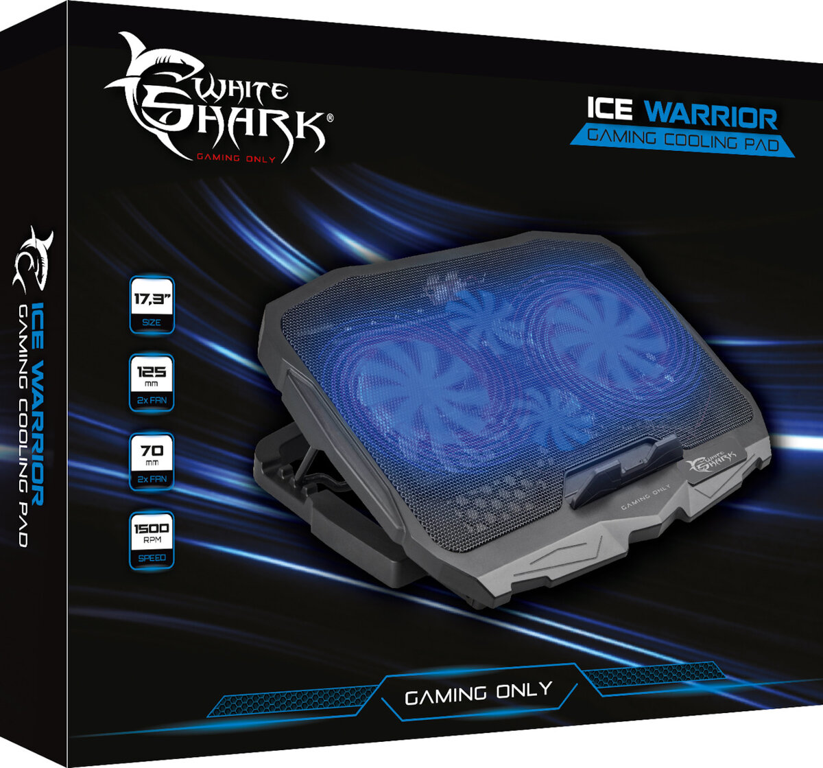 White Shark Ice Warrior Cooling Pad για Laptop έως 17.3" με 4 Ανεμιστήρες και Φωτισμό