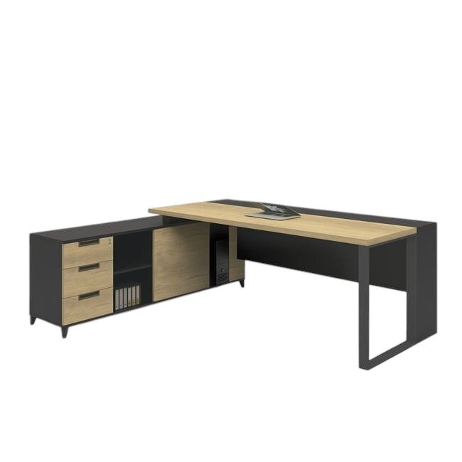 Woodwell Project Γραφείο Με Αναστρέψιμη Γωνία 160x70x75cm Απόχρωση Sonoma - Γκρι