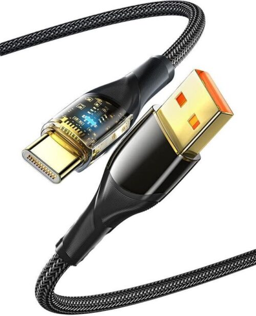 Xipin Καλώδιο Tαχείας φόρτισης USB 2.0 USB-A Αρσενικό σε USB-C Αρσενικό 100W 1.2m μαύρο