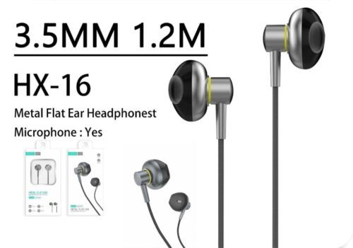 Xipin Metal Flat Ear Ενσύρματα Ακουστικά Ψείρες μαύρο-γκρι